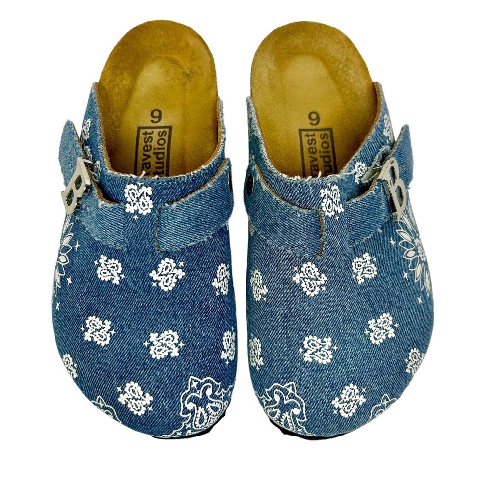 Bravest Studios Denim Tokyo Paisley Mule Clogs